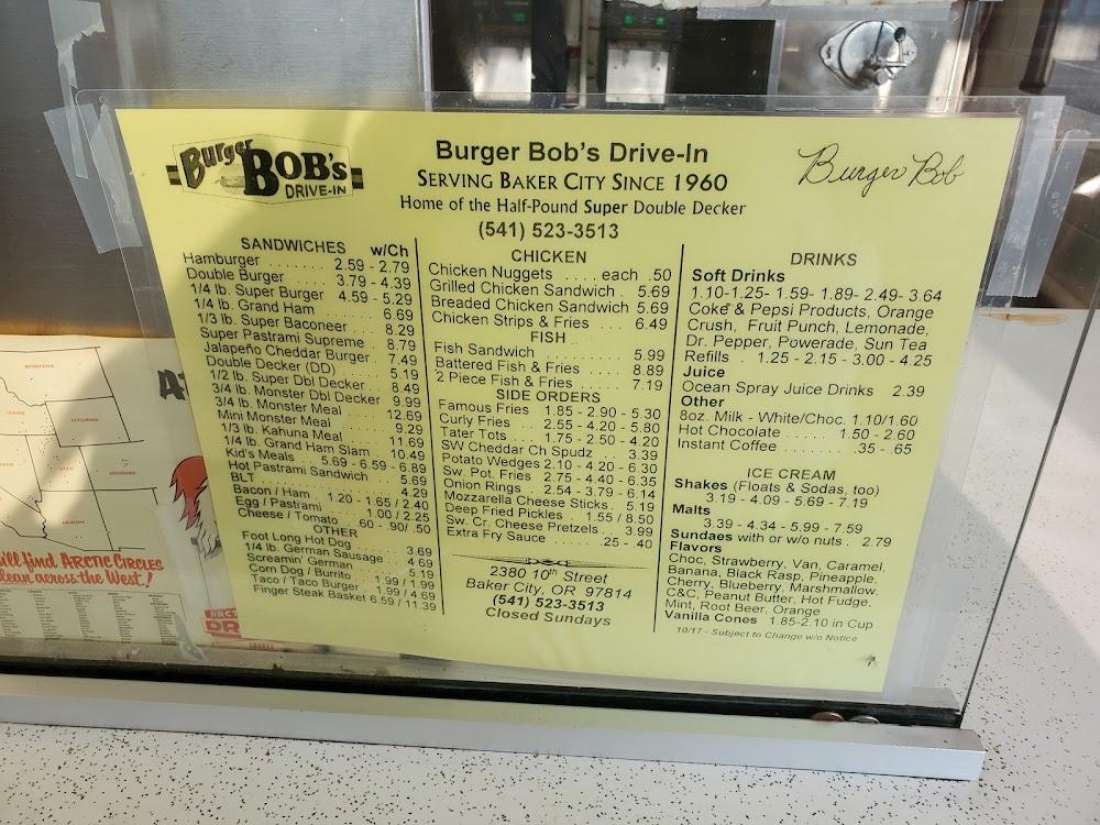 Burger Bob's Drive-In Menu image 4